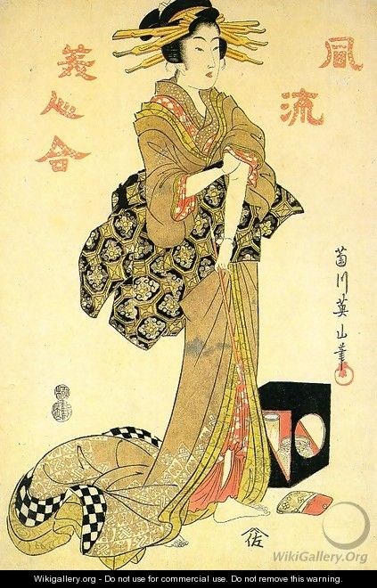 Long Pipe, from the series "Encounters with Elegance" 1812 - Kikukawa Eizan