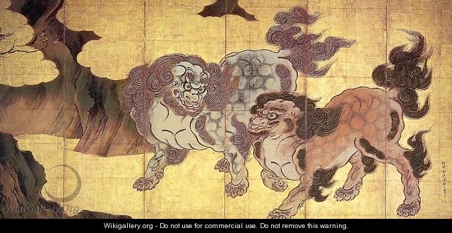 Chinese Lions - Kano Eitoku