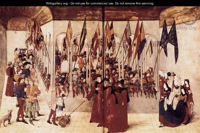 Presentation of Flags and Helms c. 1460 - Barthelemy d