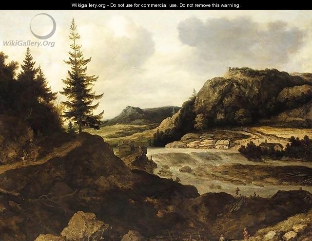 Mountainous River Landscape c. 1660 - Allaert van Everdingen