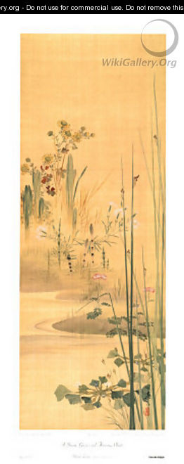 Stream, Grasses and Flower Plants - Shibata Zeshin
