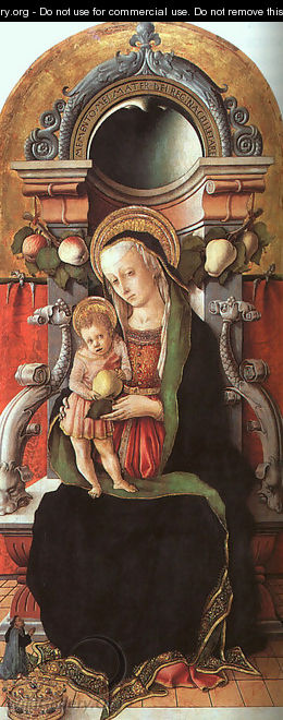 Madonna and Child Enthroned with a Donor 1470 - Carlo Crivelli