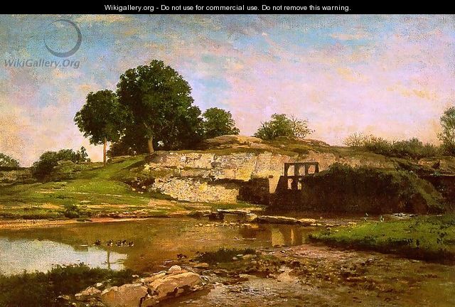 The Flood Gate at Optevoz 1859 - Charles-Francois Daubigny