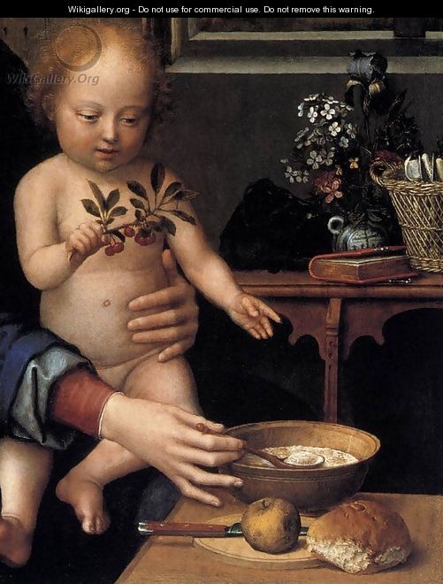 Virgin and Child with the Milk Soup (detail) c. 1515 - Gerard David