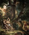 Jacob Wrestling with the Angel (detail) 1854-61 - Eugene Delacroix