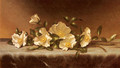 Cherokee Roses On A Light Gray Cloth - Martin Johnson Heade