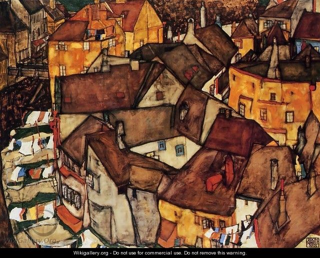 Krumau Town Crescent I - Egon Schiele