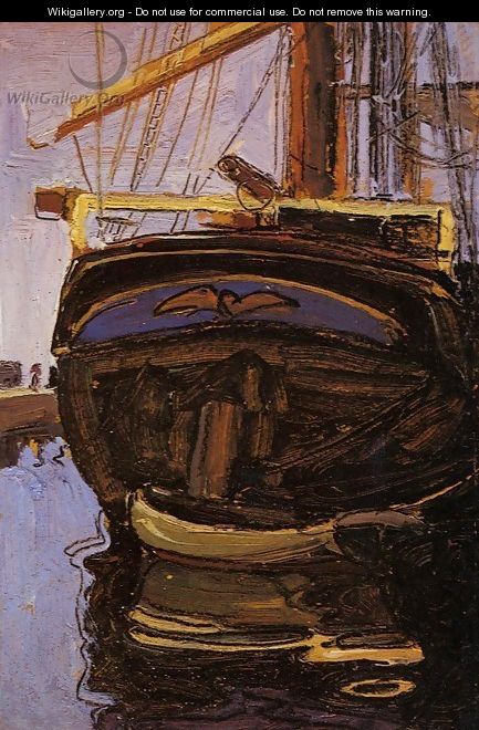 Sailing Ship With Dinghy - Egon Schiele