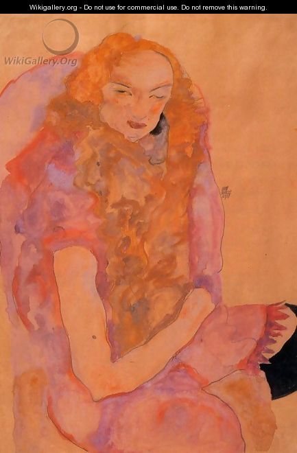 Woman With Long Hair - Egon Schiele