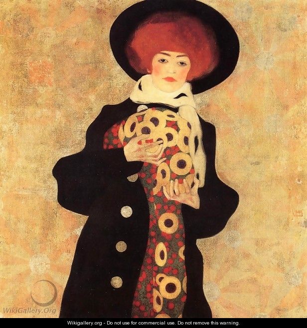 Woman With Black Hat - Egon Schiele