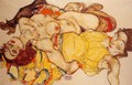Two Girls Lying Entwined - Egon Schiele