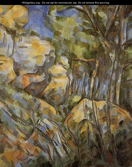 Rocks Near The Caves Above The Chateau Noir - Paul Cezanne