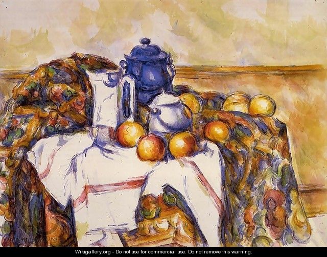 Still Life With Blue Pot - Paul Cezanne