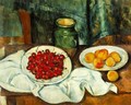 Still Life With A Plate Of Cherries Aka Cherries And Peaches - Paul Cezanne