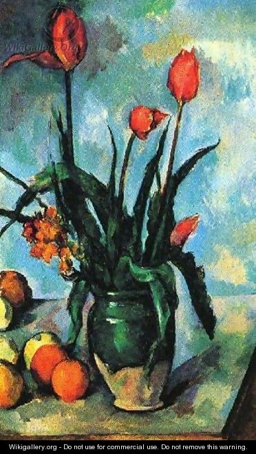 Tulips In A Vase - Paul Cezanne