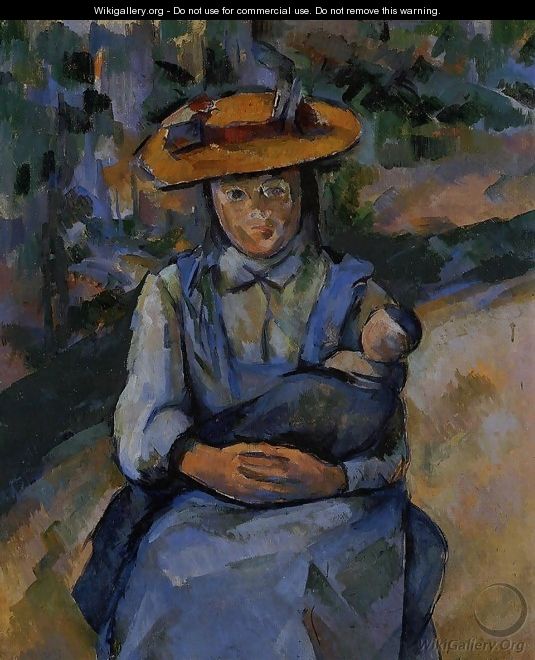 Little Girl With A Doll - Paul Cezanne