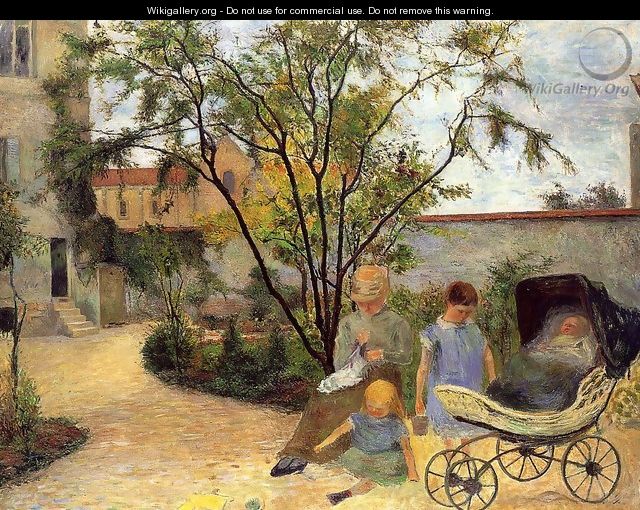 The Family In The Garden Rue Carcel - Paul Gauguin