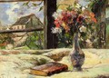 Vase Of Flowers And Window - Paul Gauguin