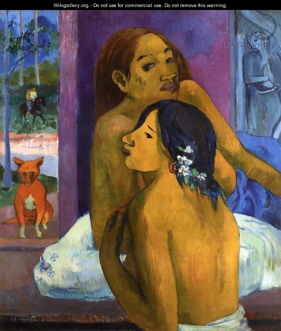 Two Women Aka Flowered Hair - Paul Gauguin