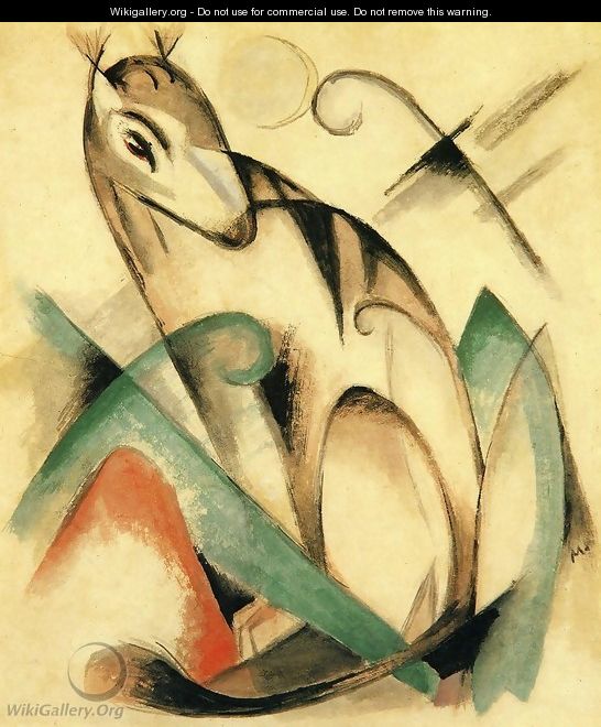 Seated Mythical Animal - Franz Marc