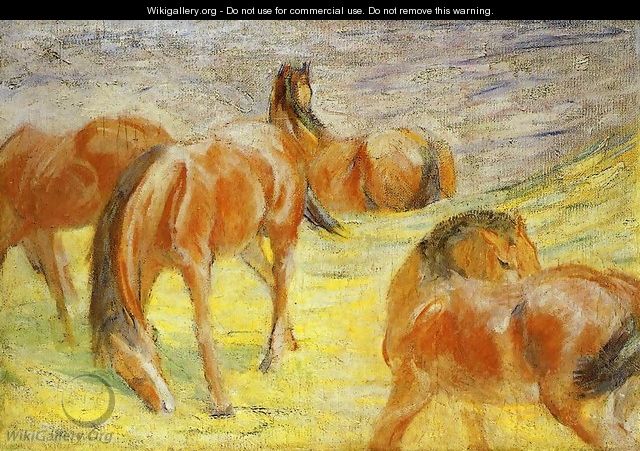 Grazing Horses - Franz Marc