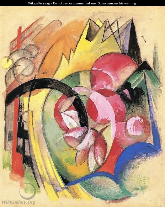 Coloful Flowers Aka Abstract Forms - Franz Marc