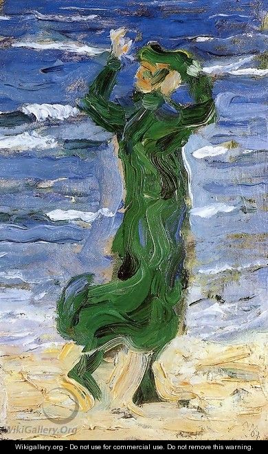Woman In The Wind By The Sea - Franz Marc