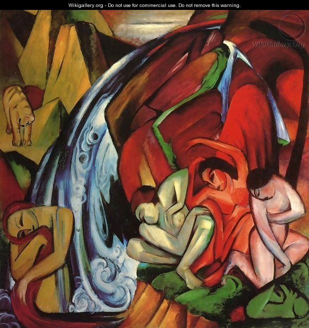 The Waterfall - Franz Marc