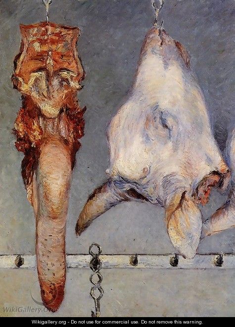 Calfs Head And Ox Tongue - Gustave Caillebotte