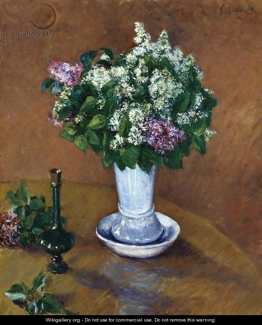 Still LIfe With A Vase Of Lilacs - Gustave Caillebotte