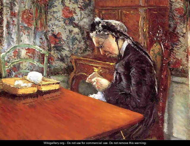 Portrait Of Madame Boissiere Knitting - Gustave Caillebotte