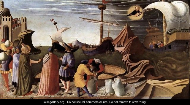 The Story of St Nicholas, St Nicholas saves the ship 1437 - Angelico Fra