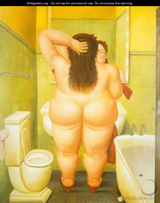 The Bathroom 1989 - Fernando Botero