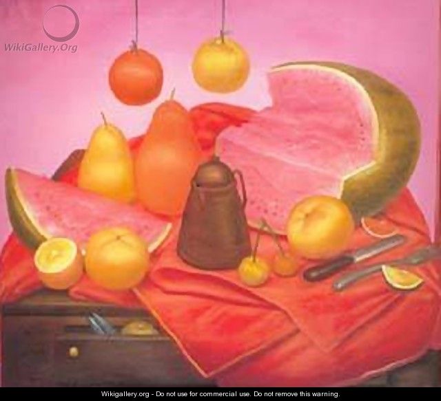 Still Life with watermelon 1976 - Fernando Botero