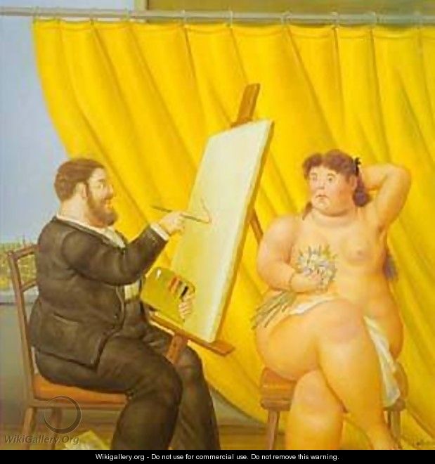 Painter and His Model 1995 - Fernando Botero