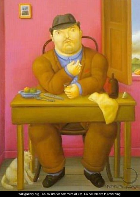 Man at The Table 1996 - Fernando Botero