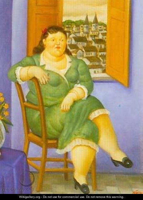 Woman in front of the Window 1995 - Fernando Botero