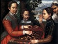 Portrait of the Artist's Sisters Playing Chess 1555 - Sofonisba Anguissola