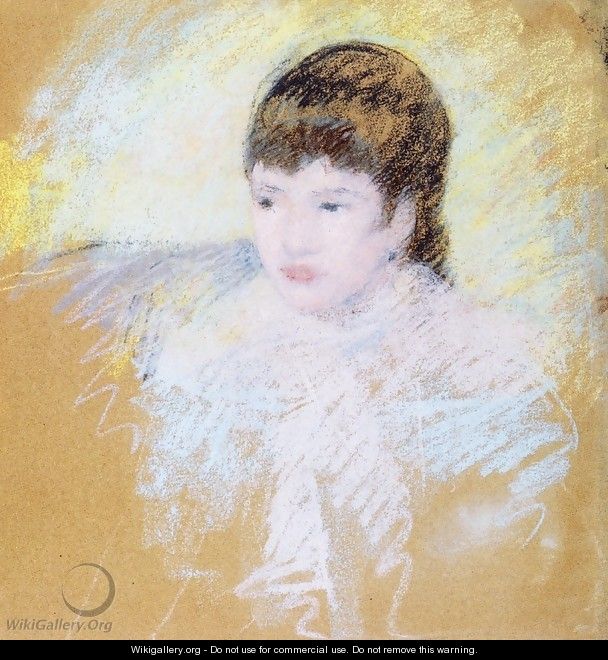 Young Girl With Brown Hair Looking To Left - Mary Cassatt