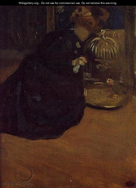 Woman With A Parakeet - Mary Cassatt