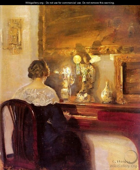 A Lady Playing The Spinet - Carl Wilhelm Holsoe