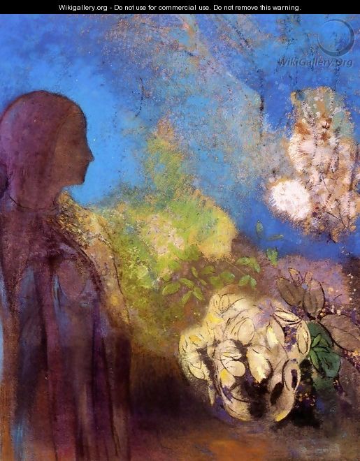 Girl With Chrysanthemums - Odilon Redon