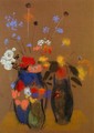 Three Vases Of Flowers - Odilon Redon