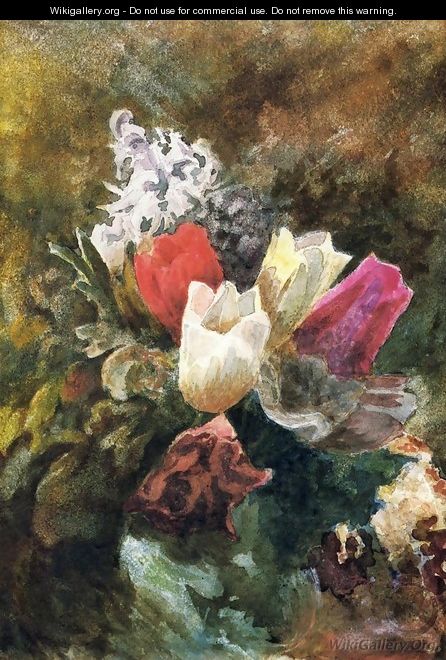 Tulips And Hyacinths - John La Farge