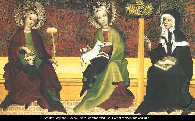 St. Martha, Agnes and Clara - Unknown Painter