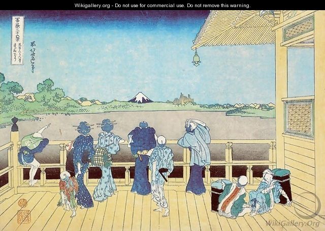 Sazai Hall of the Temple of the Five-hundred Rakan (Gohyaku Rakanji Sazaido) - Katsushika Hokusai