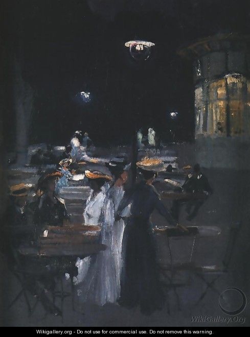 Parisian Cafe at Night - Ludwik de Laveaux