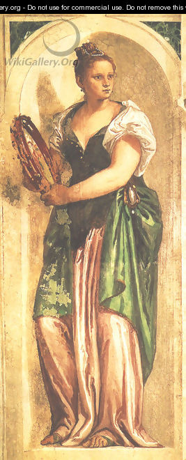 Woman Playing Tambourine - Paolo Veronese (Caliari)