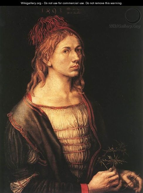 Self-Portrait with Eryngium Flower - Albrecht Durer