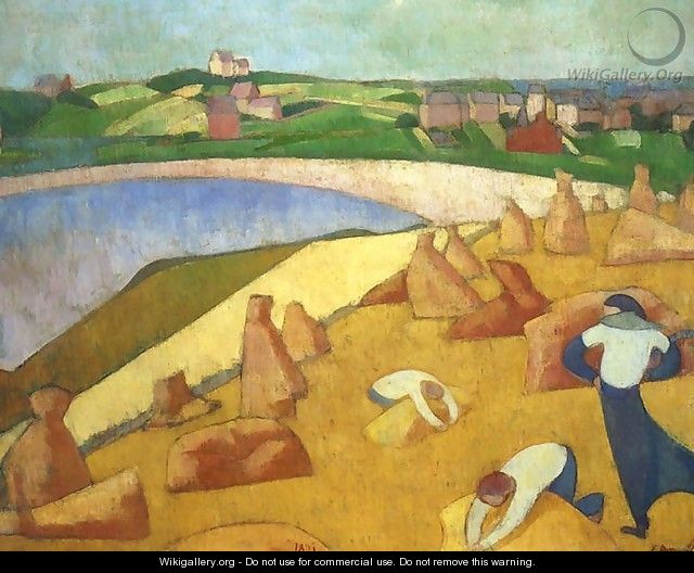 Harvest by the Sea - Emile Bernard